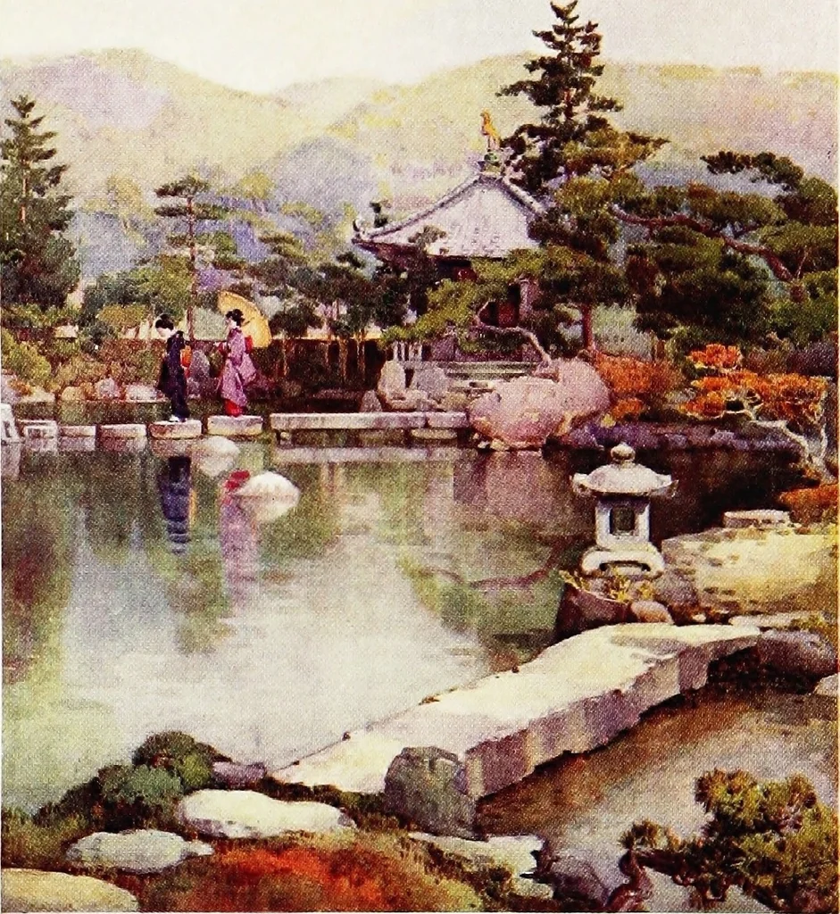 An illustration from The flowers and gardens of Japan, 1908, leaf 108