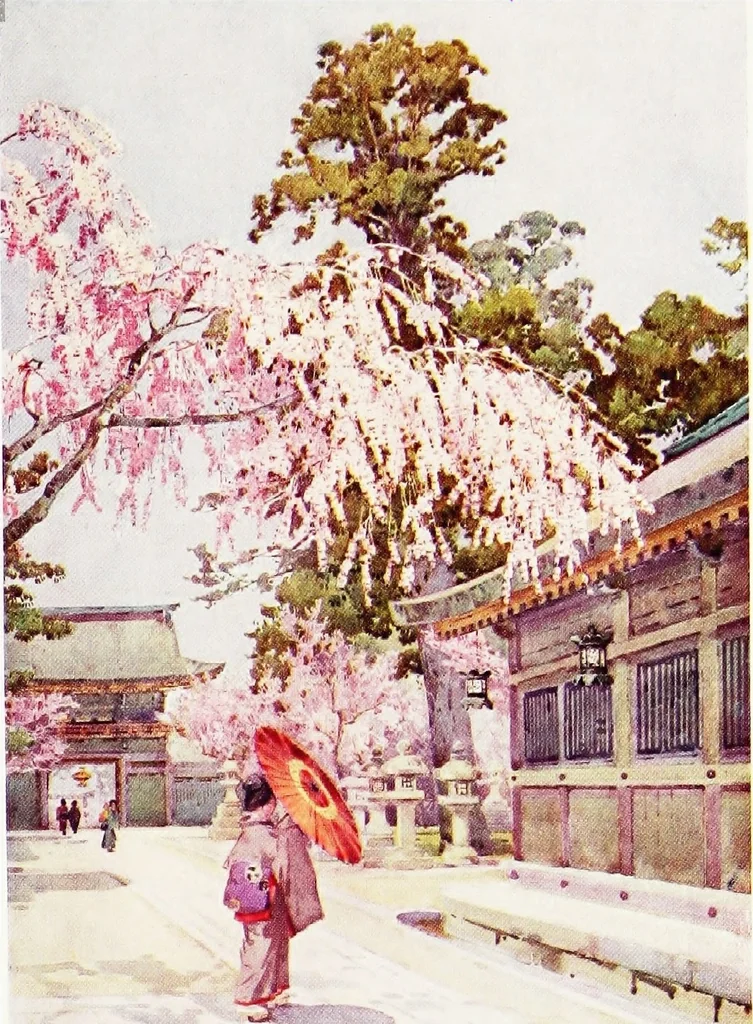 An illustration from The flowers and gardens of Japan, 1908, leaf 142