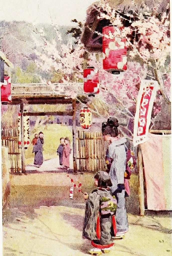 An illustration from The flowers and gardens of Japan, 1908, leaf 210
