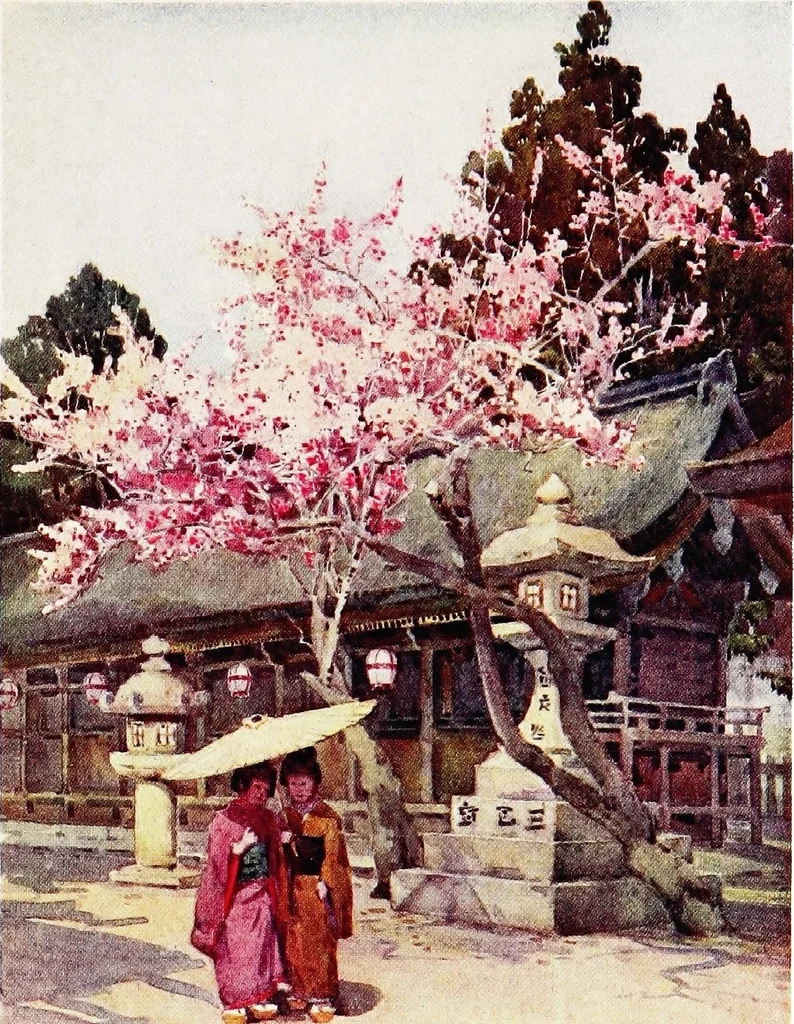 An illustration from The flowers and gardens of Japan, 1908, leaf 218