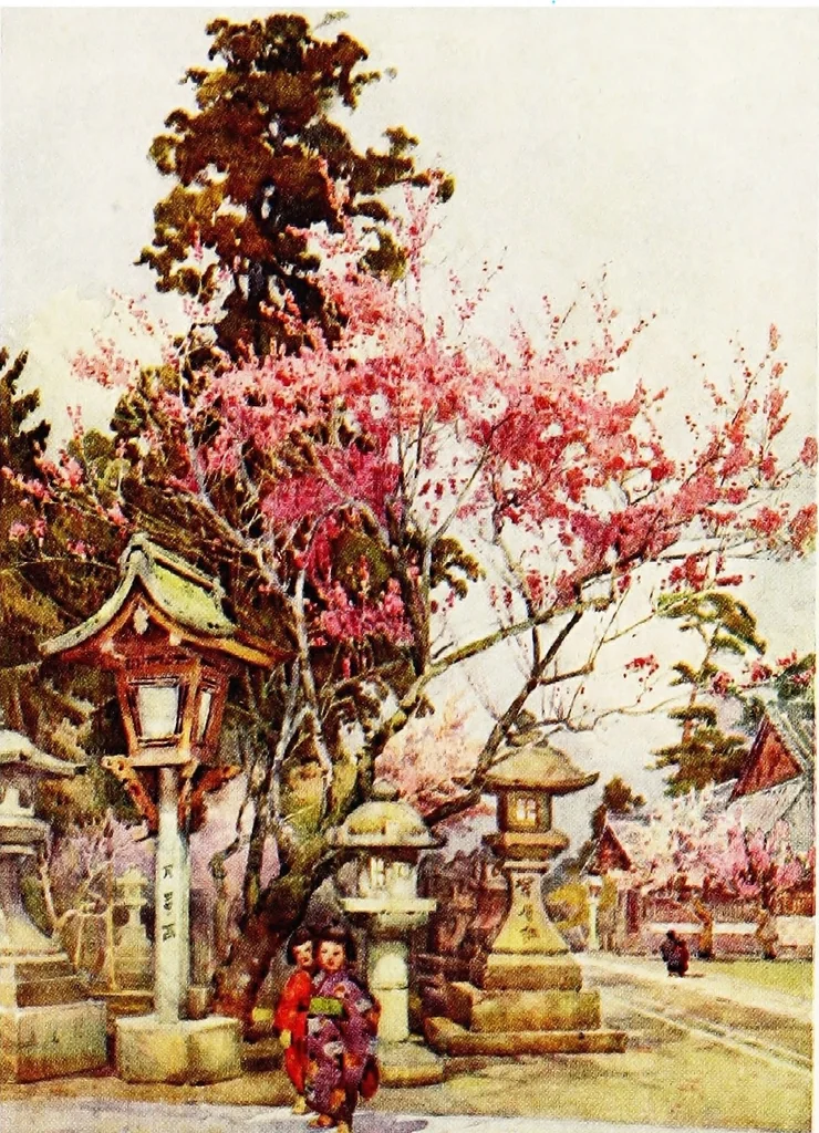 An illustration from The flowers and gardens of Japan, 1908, leaf 228