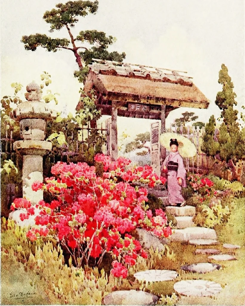 An illustration from The flowers and gardens of Japan, 1908, leaf 318