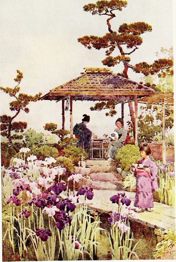 An illustration from The flowers and gardens of Japan, 1908, leaf 340
