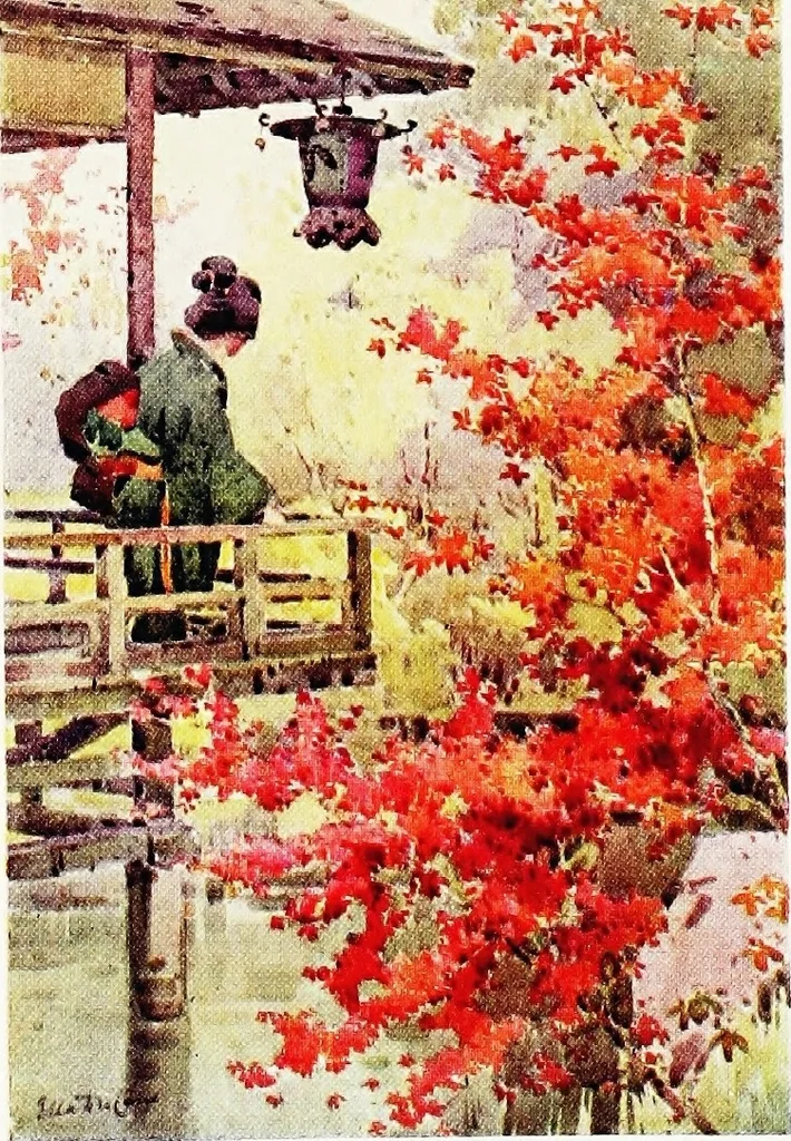 An illustration from The flowers and gardens of Japan, 1908, leaf 422