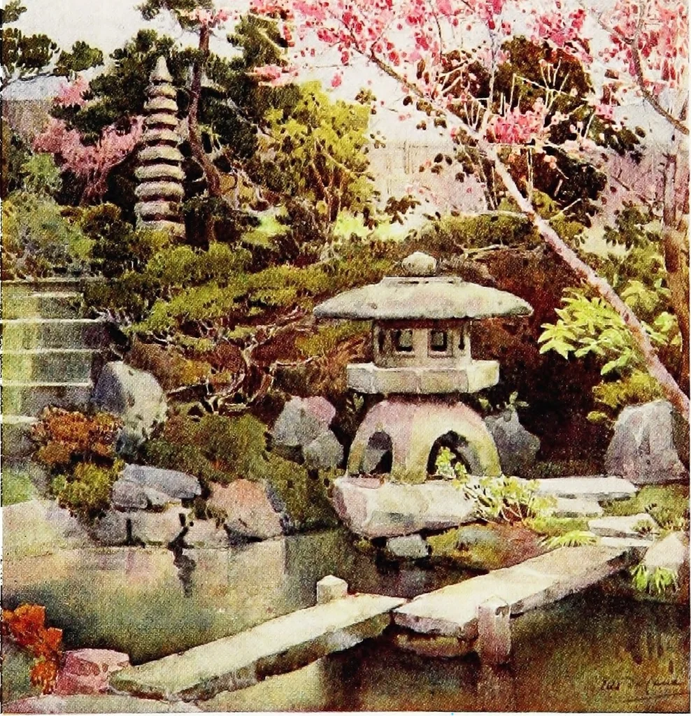 An illustration from The flowers and gardens of Japan, 1908, leaf 84