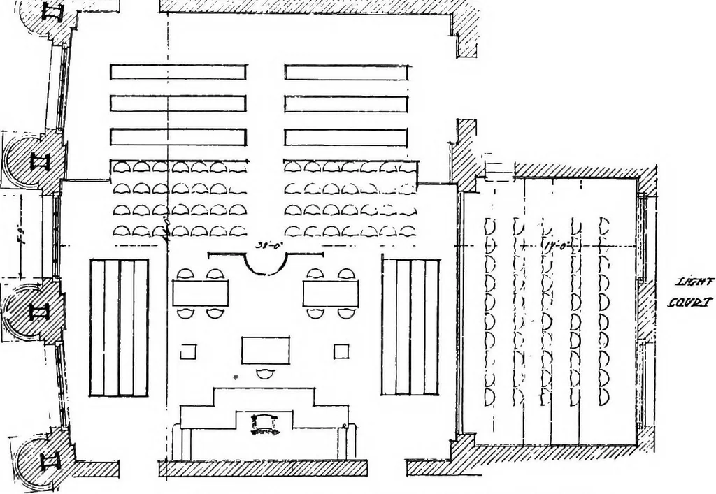 An illustration from Planning for daylight and sunlight in buildings, 1914, leaf 38