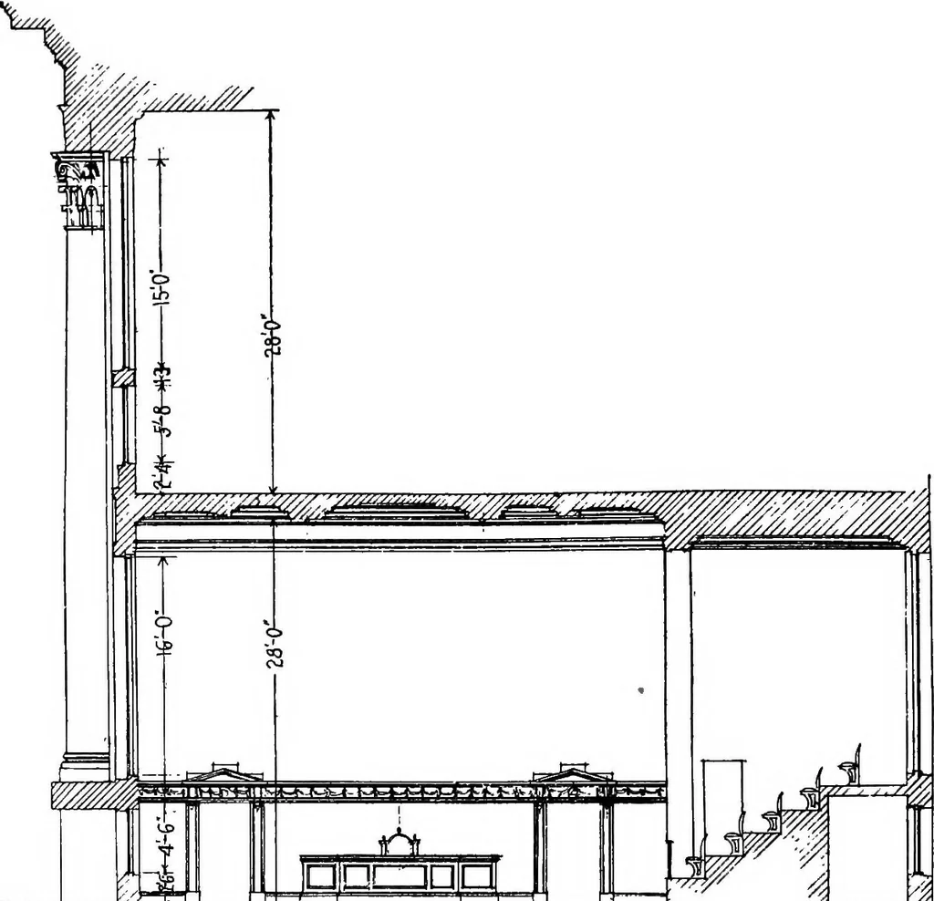 An illustration from Planning for daylight and sunlight in buildings, 1914, leaf 39