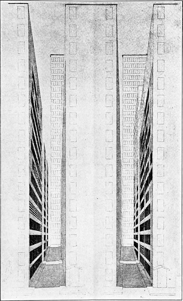 An illustration from Planning for daylight and sunlight in buildings, 1914, leaf 6