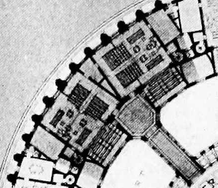 An illustration from Planning for daylight and sunlight in buildings, 1914, leaf 7