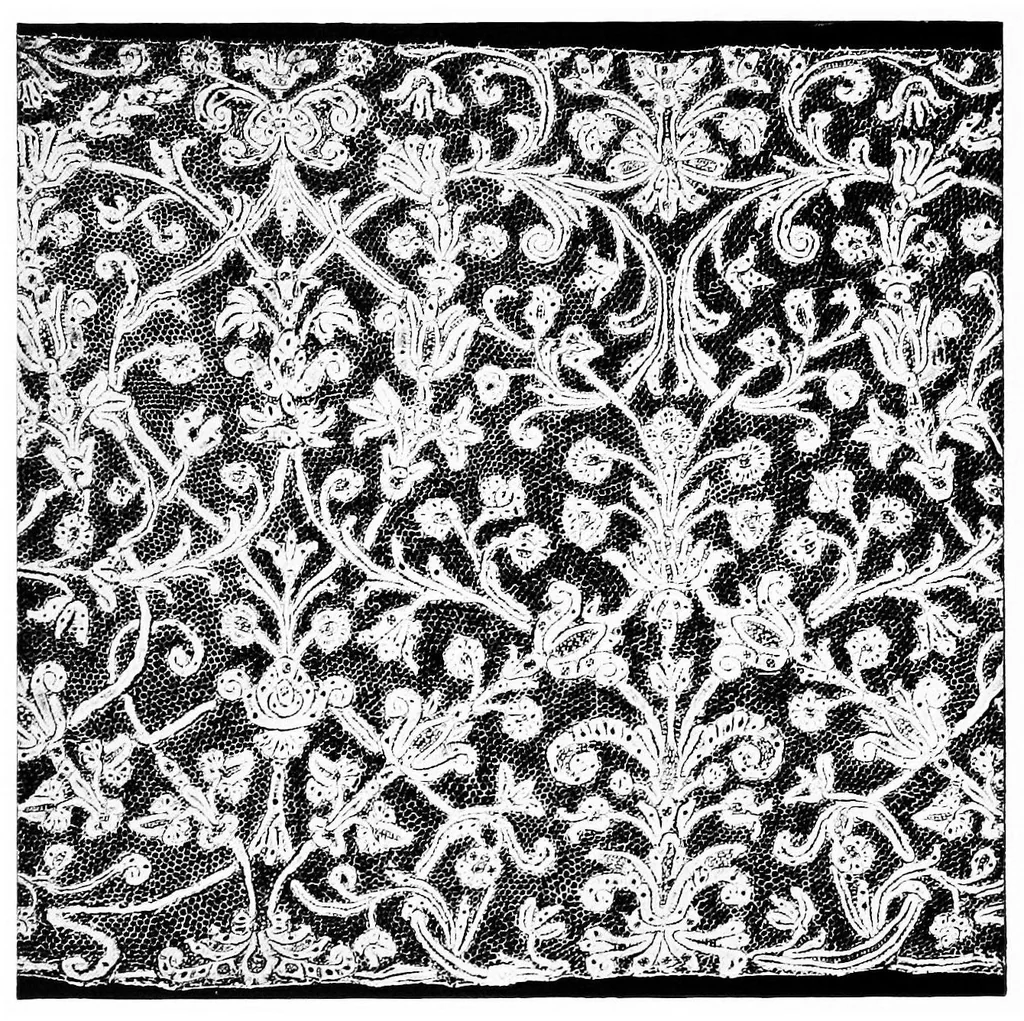 An illustration from Old lace : a handbook for collectors : an account of the different styles of lace, their history, characteristics & manufacture, 1908, leaf 145