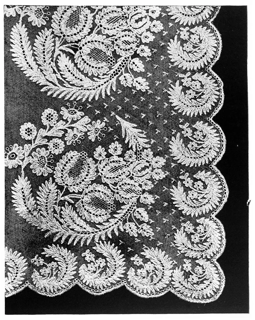 An illustration from Old lace : a handbook for collectors : an account of the different styles of lace, their history, characteristics & manufacture, 1908, leaf 314