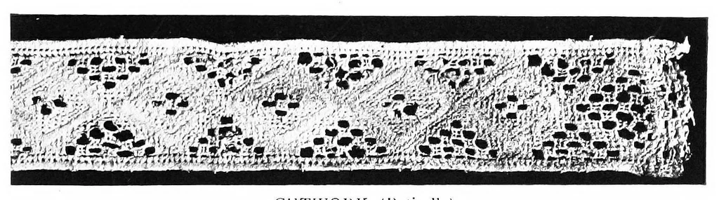 An illustration from Old lace : a handbook for collectors : an account of the different styles of lace, their history, characteristics & manufacture, 1908, leaf 34