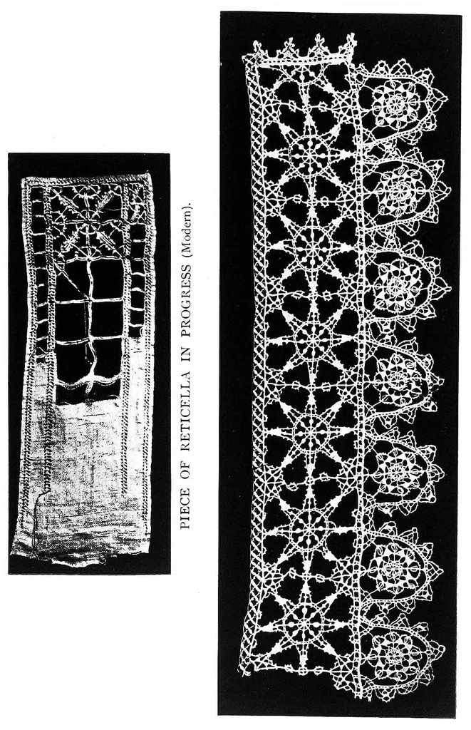 An illustration from Old lace : a handbook for collectors : an account of the different styles of lace, their history, characteristics & manufacture, 1908, leaf 50