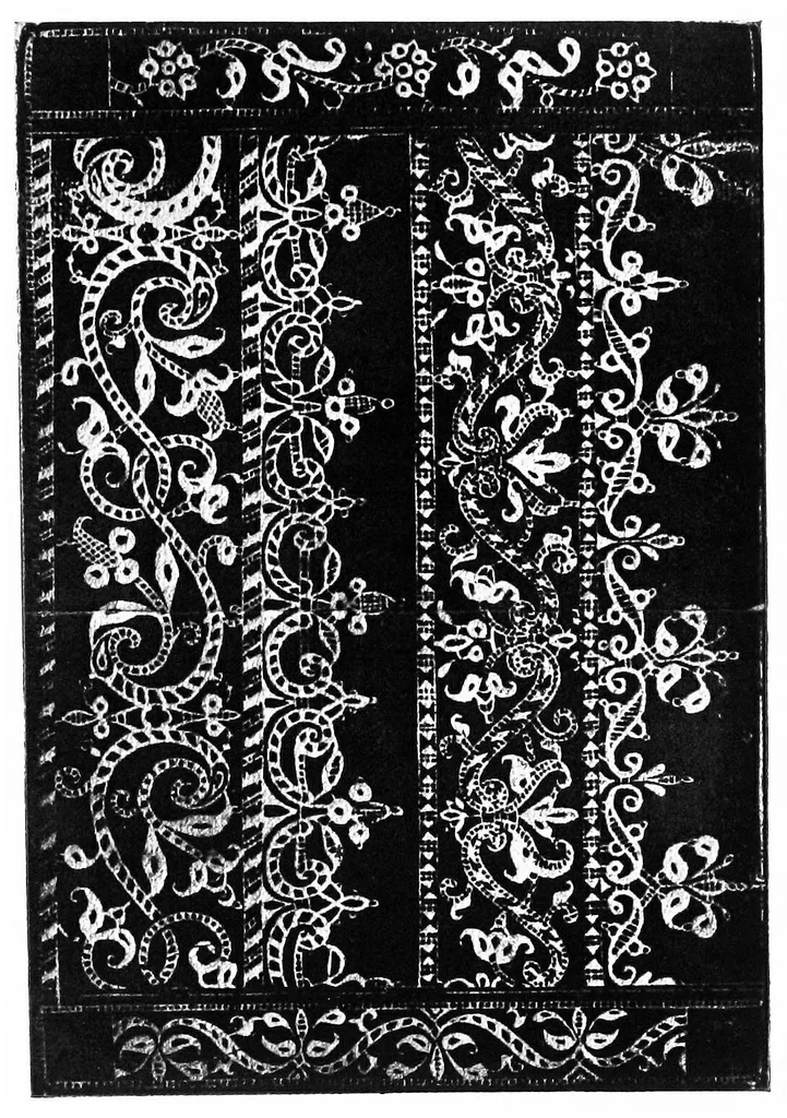 An illustration from Old lace : a handbook for collectors : an account of the different styles of lace, their history, characteristics & manufacture, 1908, leaf 76
