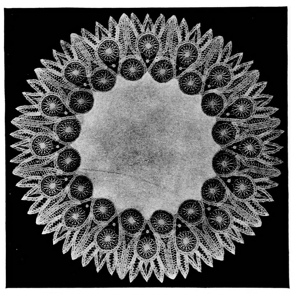 An illustration from Teneriffe lace : designs and instructions, 1904, leaf 45