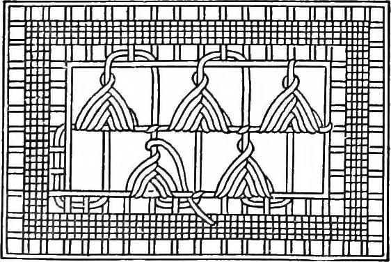 An illustration from The Priscilla Battenberg and point lace book; a collection of lace stitches with working directions for braid laces, 1912, leaf 1