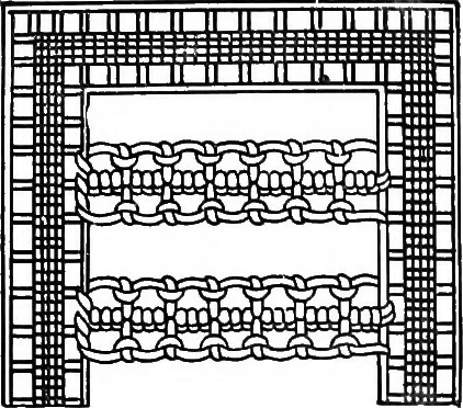 An illustration from The Priscilla Battenberg and point lace book; a collection of lace stitches with working directions for braid laces, 1912, leaf 1
