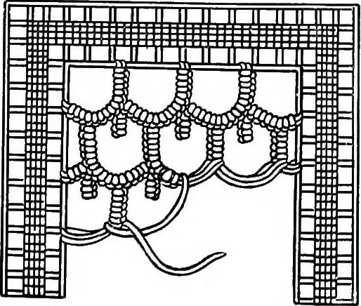 An illustration from The Priscilla Battenberg and point lace book; a collection of lace stitches with working directions for braid laces, 1912, leaf 1