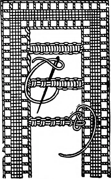 An illustration from The Priscilla Battenberg and point lace book; a collection of lace stitches with working directions for braid laces, 1912, leaf 10