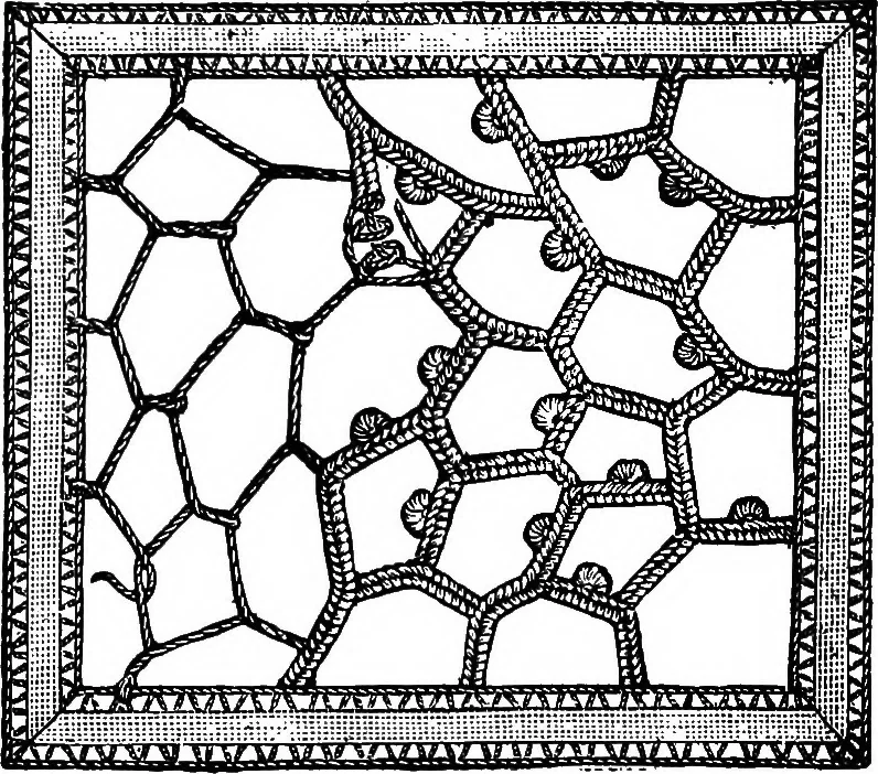 An illustration from The Priscilla Battenberg and point lace book; a collection of lace stitches with working directions for braid laces, 1912, leaf 11