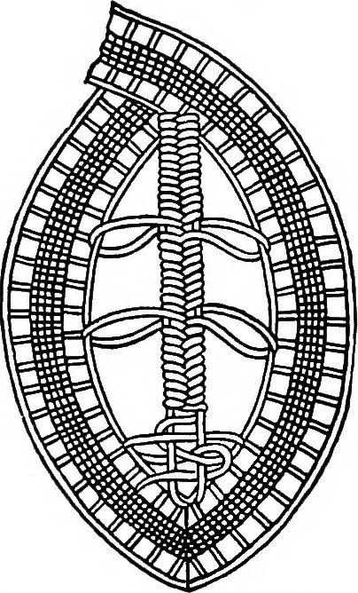 An illustration from The Priscilla Battenberg and point lace book; a collection of lace stitches with working directions for braid laces, 1912, leaf 13