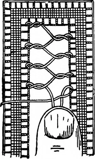 An illustration from The Priscilla Battenberg and point lace book; a collection of lace stitches with working directions for braid laces, 1912, leaf 15
