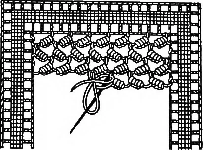 An illustration from The Priscilla Battenberg and point lace book; a collection of lace stitches with working directions for braid laces, 1912, leaf 22