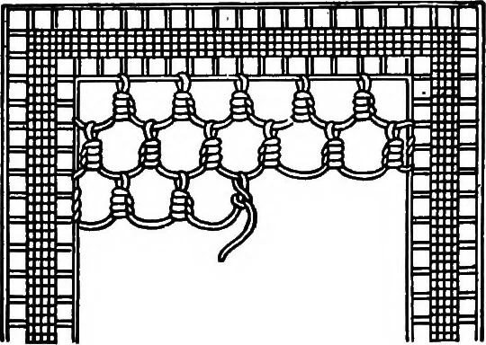 An illustration from The Priscilla Battenberg and point lace book; a collection of lace stitches with working directions for braid laces, 1912, leaf 22