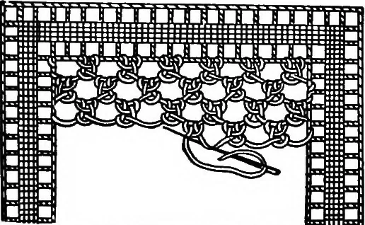 An illustration from The Priscilla Battenberg and point lace book; a collection of lace stitches with working directions for braid laces, 1912, leaf 23
