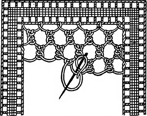 An illustration from The Priscilla Battenberg and point lace book; a collection of lace stitches with working directions for braid laces, 1912, leaf 23
