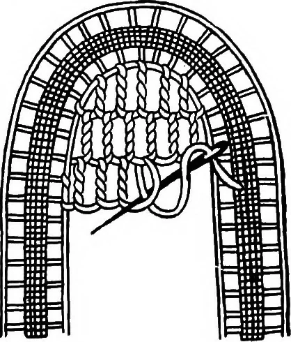 An illustration from The Priscilla Battenberg and point lace book; a collection of lace stitches with working directions for braid laces, 1912, leaf 25