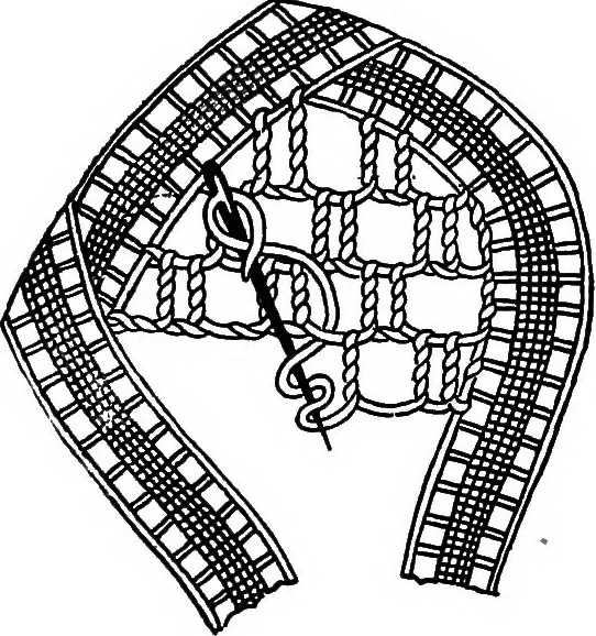 An illustration from The Priscilla Battenberg and point lace book; a collection of lace stitches with working directions for braid laces, 1912, leaf 26