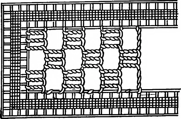 An illustration from The Priscilla Battenberg and point lace book; a collection of lace stitches with working directions for braid laces, 1912, leaf 26