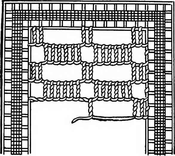 An illustration from The Priscilla Battenberg and point lace book; a collection of lace stitches with working directions for braid laces, 1912, leaf 27