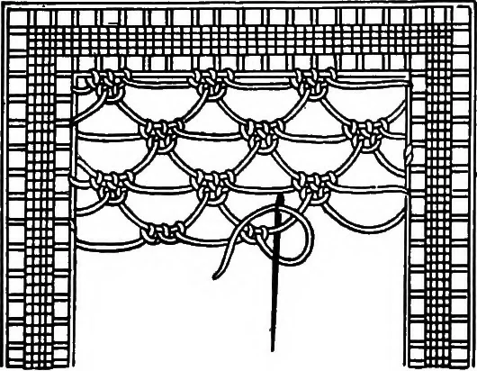 An illustration from The Priscilla Battenberg and point lace book; a collection of lace stitches with working directions for braid laces, 1912, leaf 27