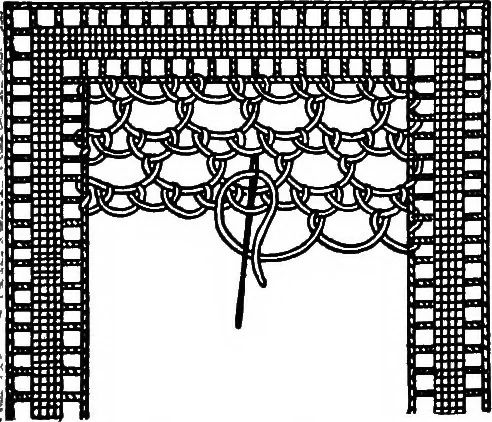 An illustration from The Priscilla Battenberg and point lace book; a collection of lace stitches with working directions for braid laces, 1912, leaf 29