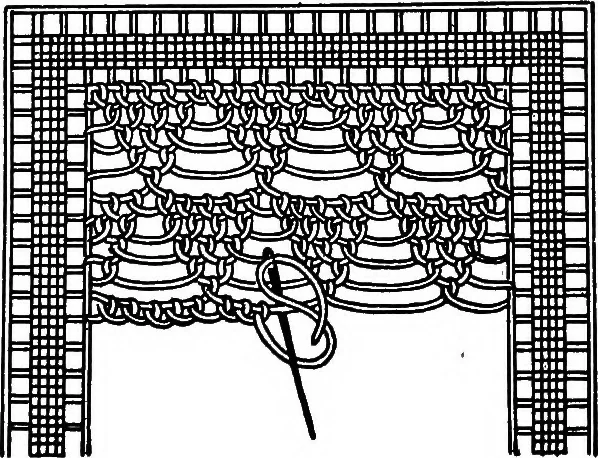 An illustration from The Priscilla Battenberg and point lace book; a collection of lace stitches with working directions for braid laces, 1912, leaf 29
