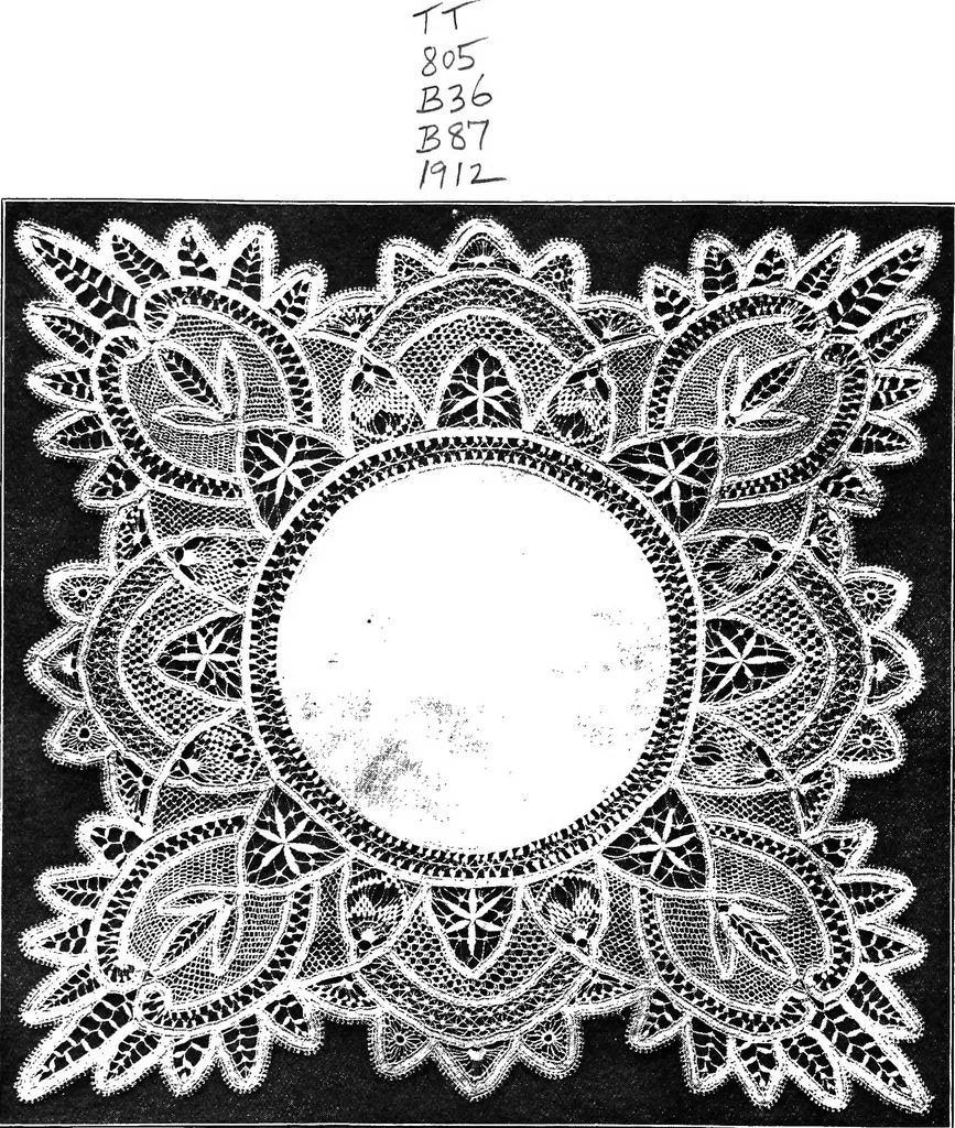 An illustration from The Priscilla Battenberg and point lace book; a collection of lace stitches with working directions for braid laces, 1912, leaf 3