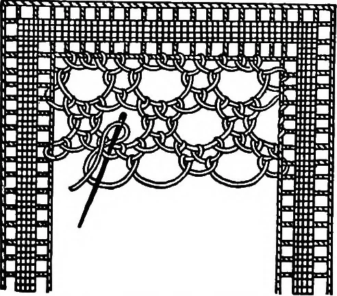 An illustration from The Priscilla Battenberg and point lace book; a collection of lace stitches with working directions for braid laces, 1912, leaf 30