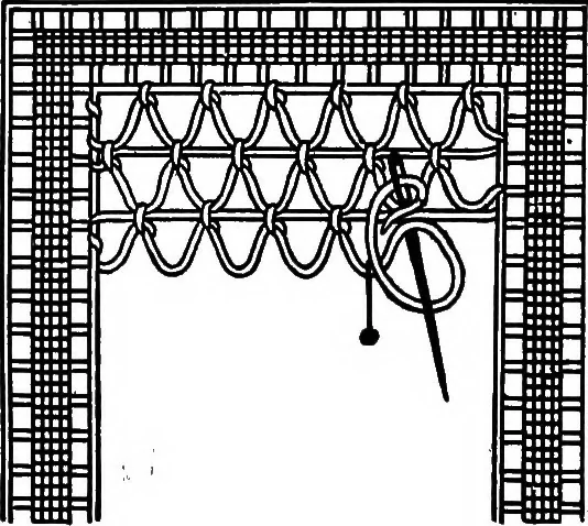 An illustration from The Priscilla Battenberg and point lace book; a collection of lace stitches with working directions for braid laces, 1912, leaf 31