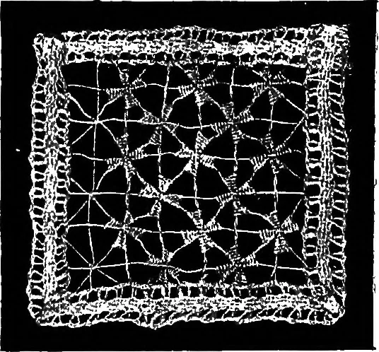 An illustration from The Priscilla Battenberg and point lace book; a collection of lace stitches with working directions for braid laces, 1912, leaf 35