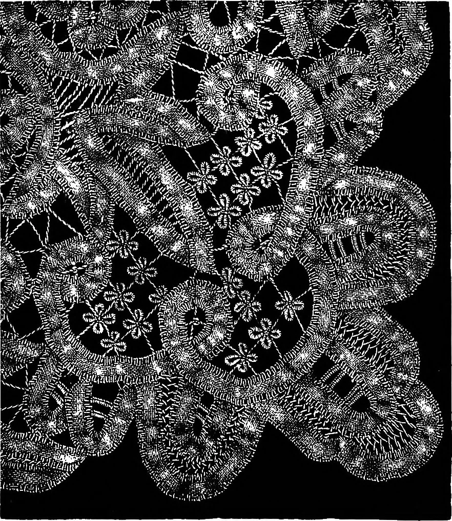 An illustration from The Priscilla Battenberg and point lace book; a collection of lace stitches with working directions for braid laces, 1912, leaf 36