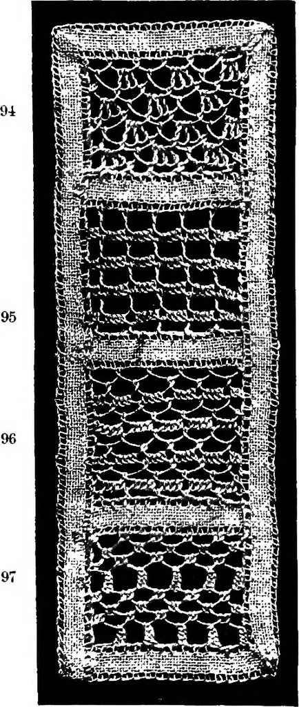 An illustration from The Priscilla Battenberg and point lace book; a collection of lace stitches with working directions for braid laces, 1912, leaf 41