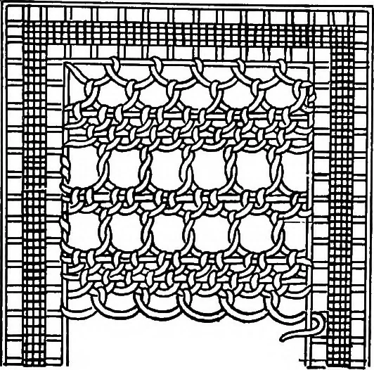 An illustration from The Priscilla Battenberg and point lace book; a collection of lace stitches with working directions for braid laces, 1912, leaf 42