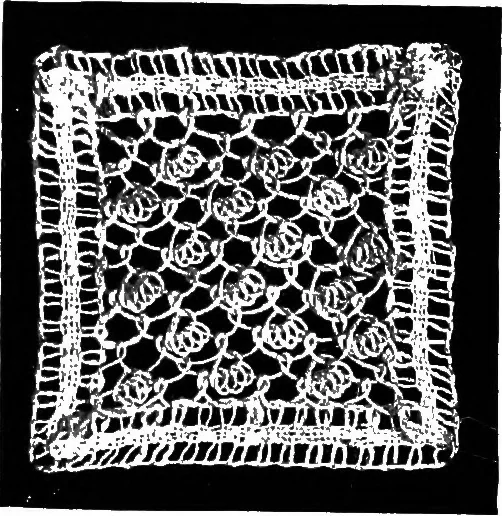 An illustration from The Priscilla Battenberg and point lace book; a collection of lace stitches with working directions for braid laces, 1912, leaf 43
