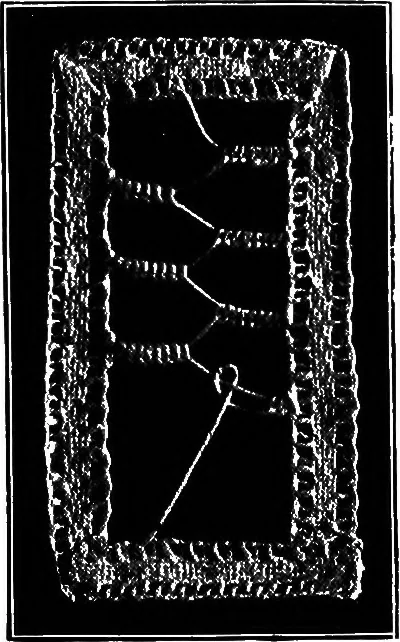An illustration from The Priscilla Battenberg and point lace book; a collection of lace stitches with working directions for braid laces, 1912, leaf 44