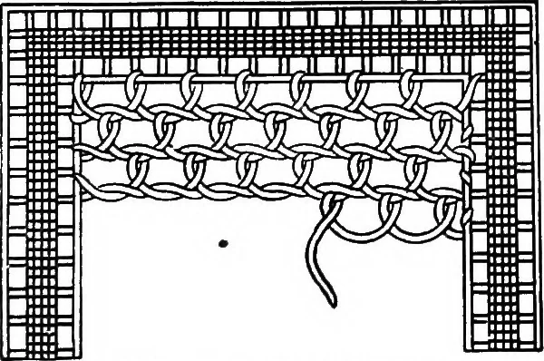 An illustration from The Priscilla Battenberg and point lace book; a collection of lace stitches with working directions for braid laces, 1912, leaf 45