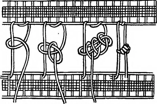 An illustration from The Priscilla Battenberg and point lace book; a collection of lace stitches with working directions for braid laces, 1912, leaf 45