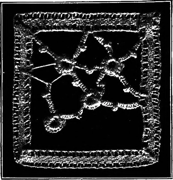An illustration from The Priscilla Battenberg and point lace book; a collection of lace stitches with working directions for braid laces, 1912, leaf 46