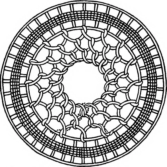 An illustration from The Priscilla Battenberg and point lace book; a collection of lace stitches with working directions for braid laces, 1912, leaf 47